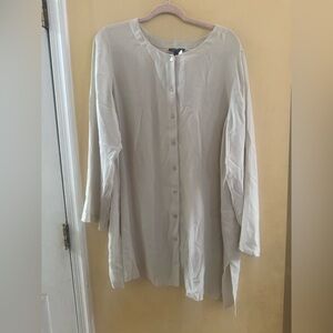 Eileen Fisher SilkButton-Down Women's Tunic, XL